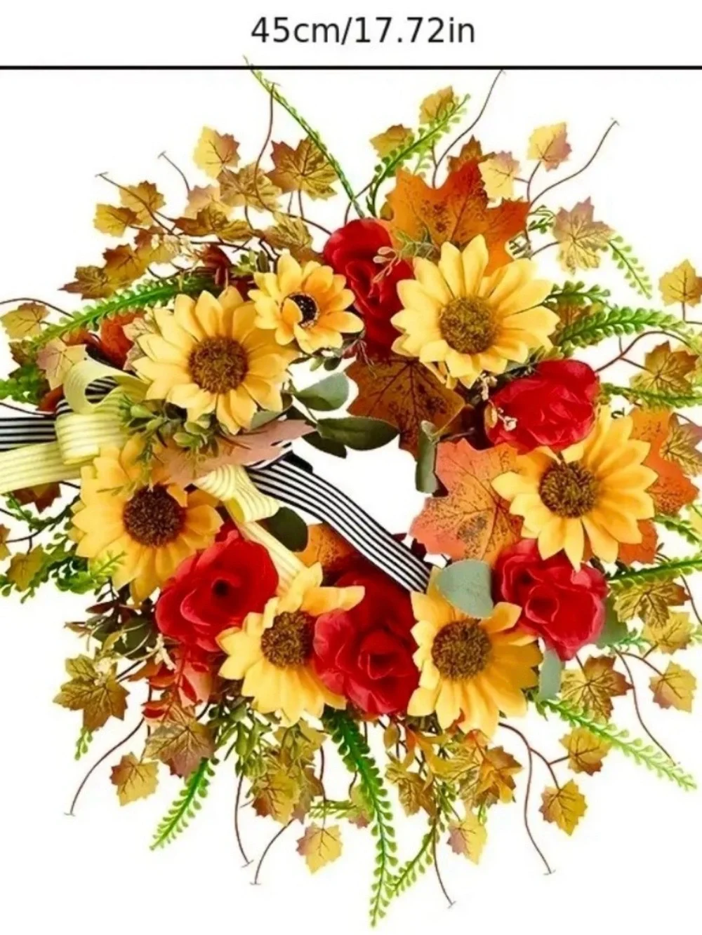 Home Accents Sunflower & Red Rose Fall Wreath